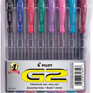 PILOT G2 Premium Refillable & Retractable Rolling Ball Gel Pens, Bold Point, Assorted Color Inks