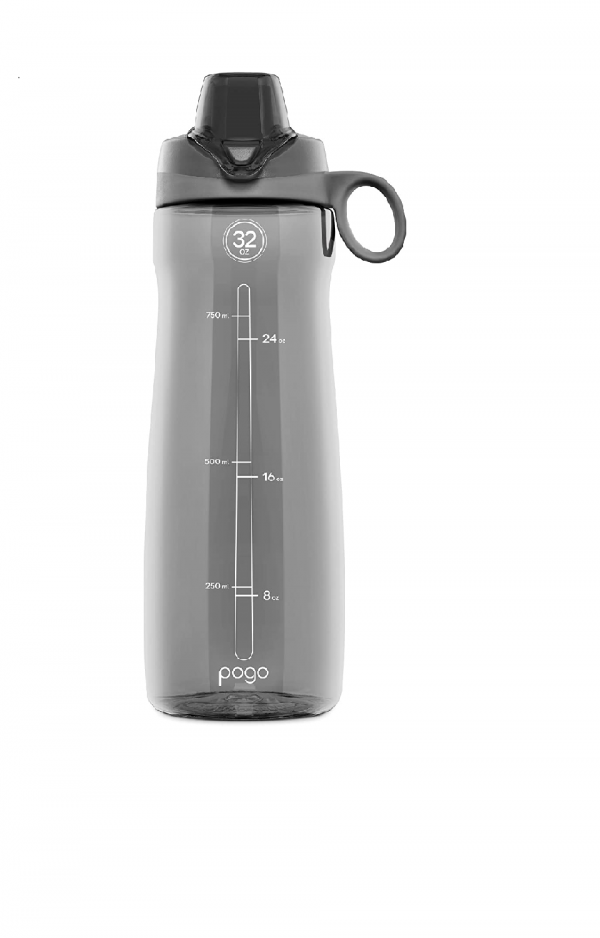 water bottle, Pogo BPA-Free Plastic Water Bottle with Chug Lid
